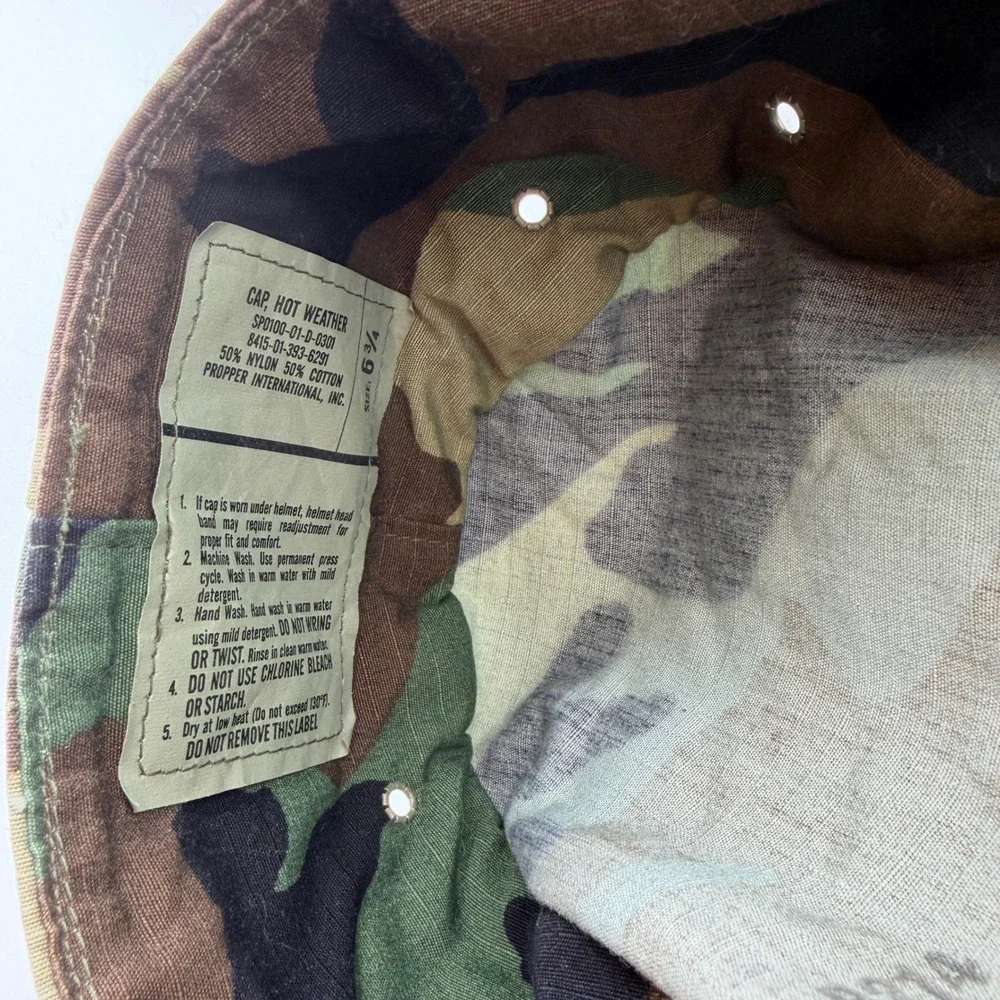 Propper International Woodland Camo Patrol Cap Military Hat Size 6 3/4 Ripstop